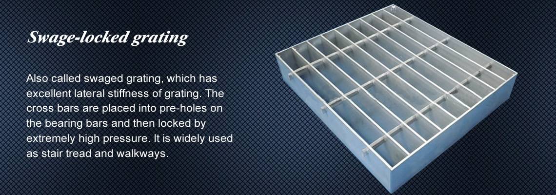 A swage-locked grating with smooth surface.